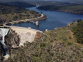Imagen aérea de la presa de El Villar en Madrid