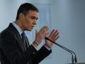 Pedro Sánchez, durante su comparecencia de este jueves en la Moncloa