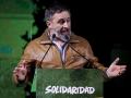 El líder de Vox, Santiago Abascal, interviene durante un acto público conjunto del sindicato Solidaridad y Vox