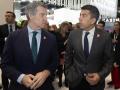 El presidente del Partido Popular, Alberto Núñez Feijóo y el presidente valenciano, Carlos Mazón