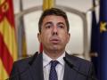 El presidente de la Generalitat Valenciana, Carlos Mazón, durante su comparecencia este lunes