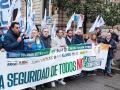 Policías y guardias civiles concentrados frente a la Delegación del Gobierno en Barcelona