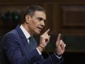 El presidente del Gobierno, Pedro Sánchez, durante su comparecencia a petición propia este miércoles en el Congreso