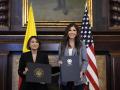 Laura Sarabia, ministra de Exteriores de Colombia y Kristi Noem secretaria de Seguridad Nacional de EE.UU.