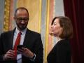 La presidenta del Congreso, Francina Armengol, y el vicepresidente primero de la Mesa del Congreso, Alfonso Rodríguez Gómez de Celis
