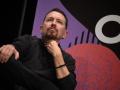 El ex secretario general de Podemos, Pablo Iglesias, durante una mesa redonda en 2024