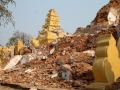 Una pagoda dañada en Ava a causa del terremoto de magnitud 7,7