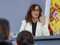 La ministra de Sanidad, Mónica García, durante su intervención
