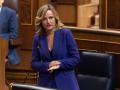 La ministra Portavoz, de Educación, Formación Profesional y Deporte, Pilar Alegría, interviene durante una sesión de control al Gobierno