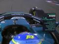 Momento en el que el Fernando Alonso se queda con el volante en la mano