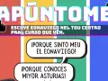 Cartel de la campaña del Gobierno asturiano para que los niños se matriculen en asturiano