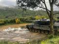 Un carro de combate Leopard desplegado en el estratégico campo exterior de Ceuta