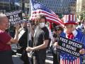 Manifestantes durante el Día Nacional de Acción por la Educación Superior en Foley Square, Nueva York, EE. UU.