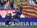 Los jugadores del Barça celebran su victoria ante el Celta de Vigo