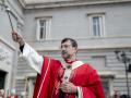 El arzobispo de Madrid, José Cobo, durante la bendición del pasado Domingo de Ramos