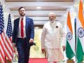 J.D. Vance vicepresidente de EE.UU. junto al primer ministro de India Nerendra Modi en Nueva Delhi