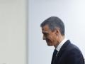 Pedro Sánchez al término de su comparecencia de este martes en la Moncloa
