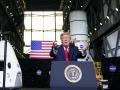 El presidente Donald Trump durante un evento de la Nasa y Space X en 2020
