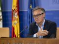El portavoz de Vox en Andalucía, Manuel Gavira, este miércoles en rueda de prensa