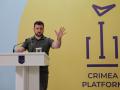 El presidente ucraniano Volodímir Zelenski en un evento sobre Crimea (2023)