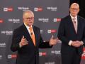A la izquierda, el actual primer ministro Anthony Albanese; a la derecha, el conservador Peter Dutton