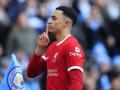 Trent Alexander-Arnold celebrando un gol con el Liverpool