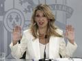 La vicepresidenta segunda y ministra de Trabajo, Yolanda Díaz, este martes en la Moncloa