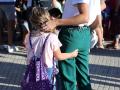 Una niña el primer día de curso escolar