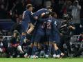Los futbolistas del PSG celebran uno de los goles ante el Arsenal