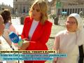 Marta Riesco ejerció de enviada especial a Roma para La Familia de la Tele