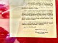 Imagen de la carta que el Papa León XIV envió a la Asociación de Antiguos Alumnos del colegio Agustinos de León