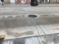 Una grieta en la avenida de La Marina, en La Coruña
