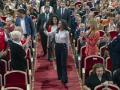 La Reina, a su llegada al Teatro Romea de Murcia donde ha presidido la entrega de Distinciones 2025 de Cruz Roja Española