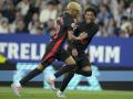 Lamine Yamal celebra su gol con Balde, durante el Espanyol - Barcelona