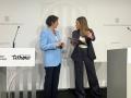 La consejera de Economía, Alícia Romero, y la líder de los Comunes, Jéssica Albiach, durante la presentación del acuerdo