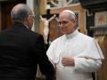 Papa León XIV durante una audiencia con el Cuerpo Diplomático en el Vaticano