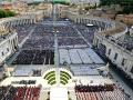 A general view shows people attending a Holy mass led by Pope Leo XIV for the beginning of his pontificate, in St Peter's square in The Vatican on May 18, 2025. (Photo by Alberto PIZZOLI / AFP)