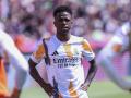 Vinicius Jr. durante un calentamiento del Real Madrid antes de disputar un encuentro