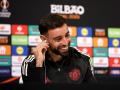 Bruno Fernandes en la previa de la final de la Europa League