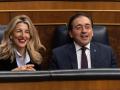 El ministro de Asuntos Exteriores, Unión Europea y Cooperación, José Manuel Albares, y la vicepresidenta segunda y ministra de Trabajo y Economía Social, Yolanda Díaz