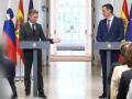 Pedro Sánchez junto al primer ministro de Eslovenia