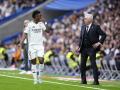 Vinicius y Ancelotti en el Santiago Bernabéu