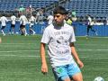 Un jugador del Seattle Sounder con una camiseta contra el reparto de premios en el Mundial de Clubes