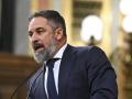 El líder de Vox, Santiago Abascal, en una intervención en el pleno