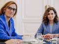 La ministra de Sanidad, Mónica García, y la presidenta de la Comunidad de Madrid, Isabel Díaz Ayuso