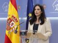 La portavoz parlamentaria de Vox, Pepa Millán, durante una rueda de prensa en el Congreso