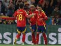 Lamine Yamal celebra el 5-1 ante Francia