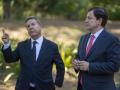 El presidente de la Junta de Castilla-La Mancha, Emiliano García-Page, y el presidente de la Junta de Castilla y León, Alfonso Fernández Mañueco, ofrece declaraciones a los medios posterior a la XXVIII Conferencia de Presidentes, en Palau de Pedralbes de Barcelona, a 6 de junio de 2025, en Barcelona, Catalunya (España). Durante la conferencia se abordarán los 16 puntos de la agenda, ampliada tras la inclusión de las demandas de las Comunidades Autónomas, que contemplan entre otros asuntos la reforma de la financiación autonómica, el control de fronteras, la política migratoria, el acceso a la vivienda, la situación energética y la reforma del Poder Judicial. Por primera vez, los presidentes autonómicos pueden intervenir en las lenguas cooficiales de sus territorios con traducción simultánea.

Lorena Sopêna / Europa Press
06/6/2025