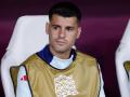 Álvaro Morata, en el banquillo durante un partido de España