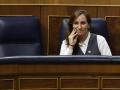 La ministra de Sanidad, Mónica García, durante la sesión de control al Gobierno este miércoles en el Congreso